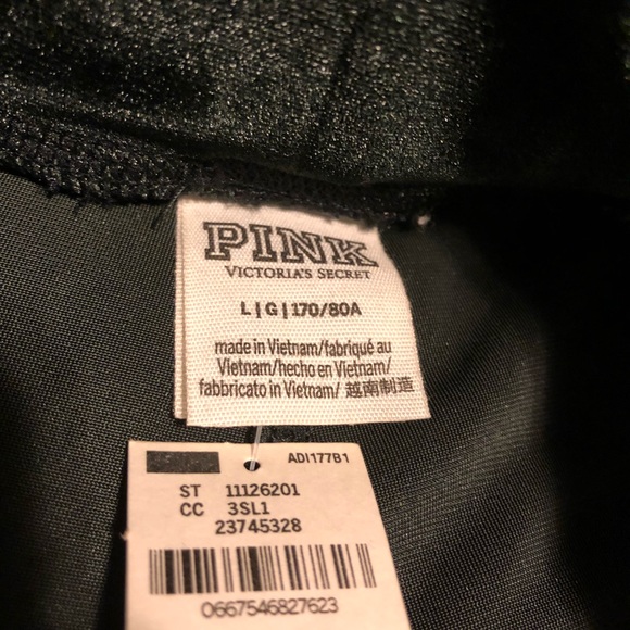 BNWT Pink VS Black Velvet Hoodie & Leggings Outfit - Picture 7 of 8